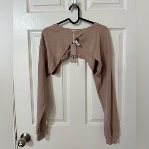 ZARA Ribbed Crop Cardigan